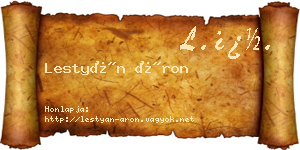 Lestyán Áron névjegykártya